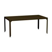 Table rectangulaire en acier mat bronze 100 cm Hegoa