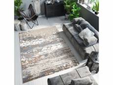 Tapis de salon design moderne breeze tapiso gris crème marron rayures 120x170 cm MU47A DARK GRAY 1,20*1,70 BREEZE FVY
