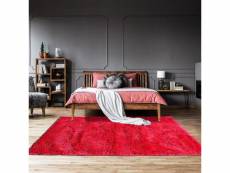 Tapis shaggy 120x170 sg luxe rose fait main certification
