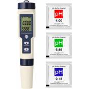 Testeur combiné multi-paramètres professionnel 5 en 1 PH/EC/TDS/salinité/thermomètre Testeur multifonction numérique Testeur de qualité de l'eau