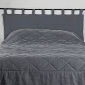 Tête de lit à pattes en 100% lin - Gris - 160 x 70