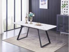 Toga - table à manger extensible effet marbre - pieds en métal - style contemporain - salle à manger, cuisine