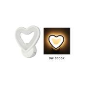 Trade Shop Traesio - Applique Led Coeur 6w Applique Froide Chaude Lumière Naturelle E28 -blanc Chaud- - Blanc chaud