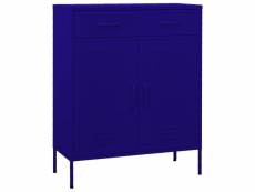 Vidaxl armoire de rangement bleu marine 80x35x101,5 cm acier