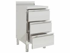 Vidaxl armoires de cuisine commerciale avec 3 tiroirs 2 pcs inox