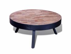 Vidaxl table basse ronde bois de teck recyclé 241714