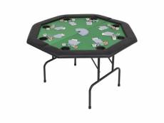 Vidaxl table de poker pliable pour 8 joueurs 2 plis octogonale vert 80211