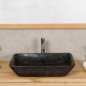 Wanda Collection - Vasque de salle de bain à poser en marbre Carmen 60 cm noir - Noir