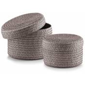 Zeller - Paniers ronds pour accessoires, bagatelles - 2 pièces complètes, couleur naturelle