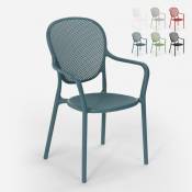 Ahd Amazing Home Design Chaise design moderne pour restaurant bar cuisine extérieure en polypropylène Clara, Couleur: Bleu