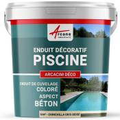 Arcane Industries - Décoration piscine enduit de cuvelage finition béton ciré arcacim deco - 16 m² Chinchilla Gris Beige
