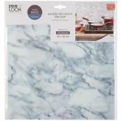 Atmosphera - Lot de 2 stickers plaques marbre blanc créateur d'intérieur - Blanc
