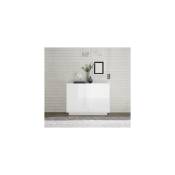 Azura Home Design - Buffet 2 portes jupiter blanc laqué brillant 120 cm
