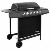 Barbecue à 6 brûleurs - Noir - 102 x 55 x 98 cm