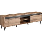 Bim Furniture - Meuble tv nord ii 170 cm chêne wotan + anthracite
