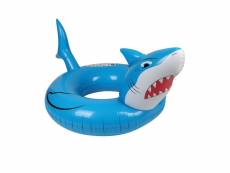 Bouée gonflable ronde xxl pour piscine & plage ultra confort, flotteur deluxe - requin ø115cm