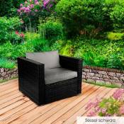 Brast - Salon de Jardin canapé de jardin pour tous les salons de jardin bas de fauteuil de jardin 1 place en noir