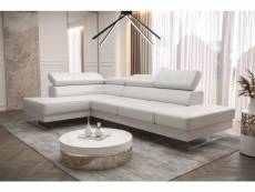 Canapé d'angle en cuir emporio mini 300 x180 cm en plusieurs couleurs - couleur: blanc - angle: droit Azura-44762_20400