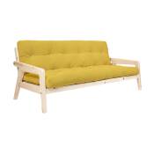 Canapé-lit en velours côtelé jaune Grab - Karup