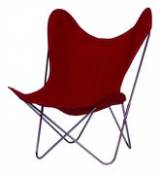 Chaise AA Butterfly INDOOR / Coton - Structure chromée - AA-New Design rouge en tissu