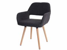 Chaise de salle à manger hwc-a50 ii, fauteuil, design rétro des années 50 ~ tissu, gris foncé