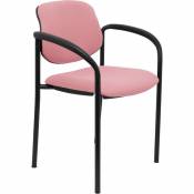 Chaise fixe Villalgordo bali rose châssis noir avec bras