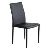 Chaise interne empilable avec une structure en acier recouverte de peau de peau claire Black - Black