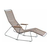 Chaise lounge modulable en métal et plastique sable CLICK - Houe