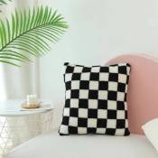 Coussin décoratif couvre taies d'oreiller de coussin de motif de damier de Style de luxe pour la chambre à coucher de canapé