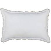 Coussin rectangulaire à franges Blanc 40x60 cm - Blanc