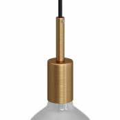 Creative Cables - Kit douille E27 cylindrique en métal avec serre-câble de 7 cm Bronze satiné - Bronze satiné