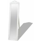 Décoshop26 - Miroir sur pied Style baroque 160 x 40 cm Blanc