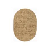 Décoweb - Tapis ovale en jute et coton - Lounge - Naturel - 90 x 130 cm