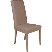 Dmora - Chaise classique en bois et éco-cuir, pour