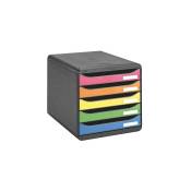 Exacompta - Module de classement Big-Box Plus Arlequin 5 tiroirs - multicolores - Noir/multicolore