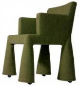 Fauteuil à roulettes V.I.P. Chair / Rembourré - Moooi vert en tissu
