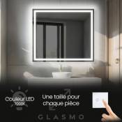 Foram - Miroir Salle de Bain led 100x80 cm Bella - Horizontal Rectangulaire Miroir Mural Avec Éclairage Intégré Miroir Lumineux - Blanc Froid 7000 k
