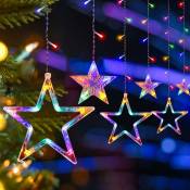 Guirlande Lumineuse Étoiles, 3.5M Étoiles Rideau Lumineux,8 Modes d'Éclairage, Decoration Noel Intérieur/Extérieur, Guirlande Lumineuse Étanche pour