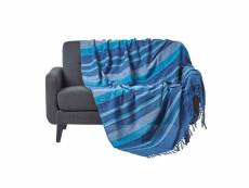 Homescapes jeté de lit ou de canapé à rayures morocco - bleu - 255 x 360 cm SF1165C