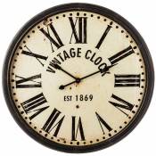 Horloge en métal Vintage Clock Atmosphera Marron
