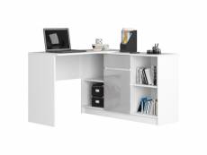 Kereste - bureau d'angle style moderne cabinet - 79x120x126 - 1 porte+1 tiroir - gris