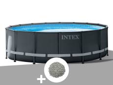 Kit piscine tubulaire Intex Ultra XTR Frame ronde 4,27 x 1,22 m + 10 kg de zéolite