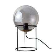 Lampe de Table en verre fumé et métal noir mat