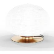 Lampe de table - Lampe de salon designer - Boule de cristal - Bale Doré - Verre, Laiton - Doré