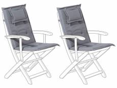 Lot de 2 coussins en tissu gris graphite pour chaises