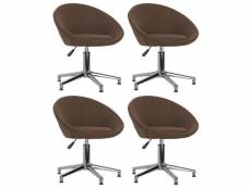 Lot de chaises pivotantes de salle à manger 4 pcs marron tissu - brun - 58,5 x 66,5 x 80 cm