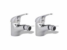 Lot de deux robinets de bidet robinet d’évier lavabo douche cuisine chrome helloshop26 02_0003530