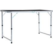 Maisonchic - Table de camping pliable Table de pique nique Gris Aluminium 120x60 cm 68752