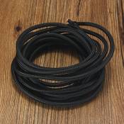 MASUNN 5M 2 Cordon Couleur Vintage Twisted Tissu Câble Électrique Fil-Noir