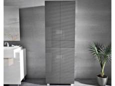 Meuble blanc mat portes gris laquées 170 x 60 x 30